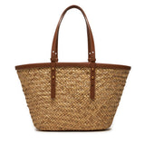 Bolso de mujer Pinko love summer basket piel de becerro de rafia 103324 A1RL LP4Q Natural