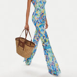 Bolso de mujer Pinko love summer basket piel de becerro de rafia 103324 A1RL LP4Q Natural