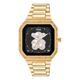 Reloj smartwatch Toous con brazalete de acero dorado y zirconitas B-Connect 3000138900