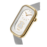 Reloj Tous analógico bicolor con silueta oso y brazalete de acero T-Band Club 3000140700