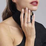 Anillo de eternidad Mabina de plata con circonitas SETENTAS 523174