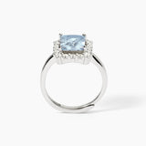 Anillo Mabina de plata con aguamarina sintética DESEO INFINITO 523367
