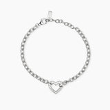 Pulsera Mabina con cadena de rolò y corazón CORAZÓN DE BURBUJA 534102