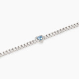 Pulsera Mabina de tenis con aguamarina sintética AMOR 534107