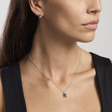 Pendientes Mabina de plata con aguamarina sintética talla princesa LATIDO 563718