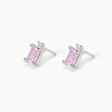 Pendientes Mabina de plata con circonita rosa talla princesa LATIDO 563719