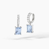 Pendientes de aro Mabina con aguamarina sintética DESEO INFINITO 563721