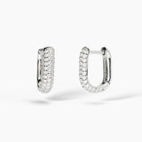 Pendientes ovalados Mabina de plata con pavé COSTURA 563728