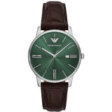 Reloj Emporio Armani Leather Verde y Negro Analógico Hombre AR11672