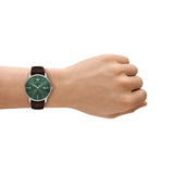 Reloj Emporio Armani Leather Verde y Negro Analógico Hombre AR11672