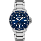 Reloj Emporio Armani World Explorer Plateado y Azul Analógico AR11697