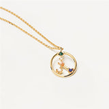 Gargantilla PdPaola Cáncer Mujer Plata Baño Oro y Piedras Multicolor CO01-347-U