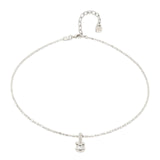 Collar UNODE50 bañado en plata de ley y circonita central blanca COL1916BLNMTL0U