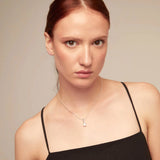 Collar UNODE50 bañado en plata de ley y circonita central blanca COL1916BLNMTL0U