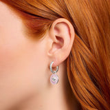 Pendientes Thomas Sabo CR723-691-9 aros con colgante rosa y circonitas, plata
