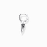 Pendiente unisex Thomas Sabo CR725-643-11 Aro individual de plata ennegrecida con colgante en forma de colmillo y piedras