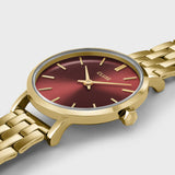 Reloj Cluse Boho Chic Petite Steel, Cereza Oscuro, Color Dorado CW10505