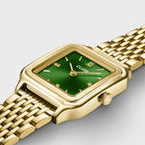 Reloj Cluse Gracieuse Petite Doble Acero, Verde Bosque, Color Dorado CW11811