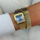 Reloj Cluse Gracieuse Petite Doble Acero, Azul Cianita, Color Dorado CW11816