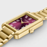 Reloj Cluse Belisenna Acero, Vino, Color Oro CW15004