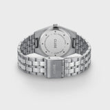 Reloj Cluse retro de los años 70 de acero, verde salvia, color plateado CW35103