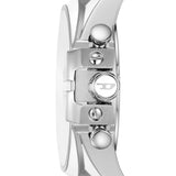 Reloj Diesel Mega Chief blanco y de acero inoxidable DZ4660