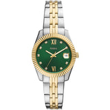 Reloj Fossil Scarlette Mini Plateado, Dorado y Verde Analógico Mujer ES5388