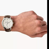 Reloj Neutra con cronógrafo, de piel marrón FOSSIL FS5380