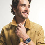 Reloj Fossil Crosby Plateado y Azul Analógico Hombre FS6121