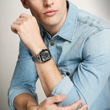 Reloj Fossil Crosby Plateado y Negro Analógico Hombre FS6122