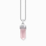 Colgante Thomas Sabo PE955-640-9 con cristal de cuarzo rosa, plata