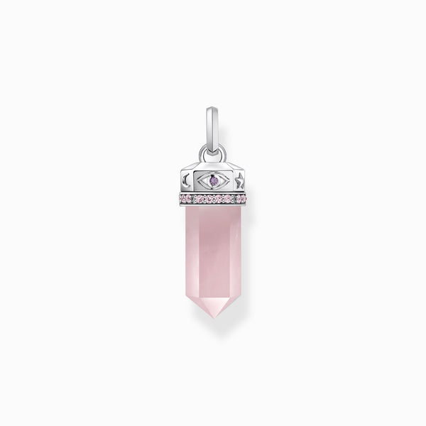 Colgante Thomas Sabo PE955-640-9 con cristal de cuarzo rosa, plata