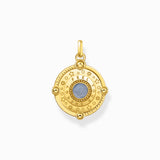Colgante Thomas Sabo PE960-471-1 azul con sol y piedras de colores, bañado en oro