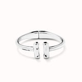 Pulsera UNODE50 rigida bañada en plata de ley y dos tubos en sus extremos PUL2443MTL0000