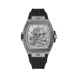 Reloj de hombre The skeleton frosted PWJFA0925 automático de silicona y correa negra