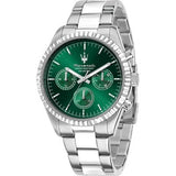 Reloj Maserati Competizione Plateado y Verde Multifunción Hombre R8853100044
