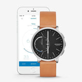 Reloj Smartwatch híbrido Skagen titanio y cuero bronceado SKT1104