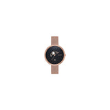Reloj Skagen de malla en tono oro rosa con esfera negra de Gitte Moonphase SKW2371