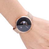 Reloj Skagen de malla en tono oro rosa con esfera negra de Gitte Moonphase SKW2371