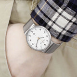 Reloj skagen para hombre con malla de acero inoxidable y esfera blanca SKW6025