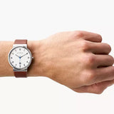 Reloj de hombre Skagen Ancher Brown correa de cuero SKW6082