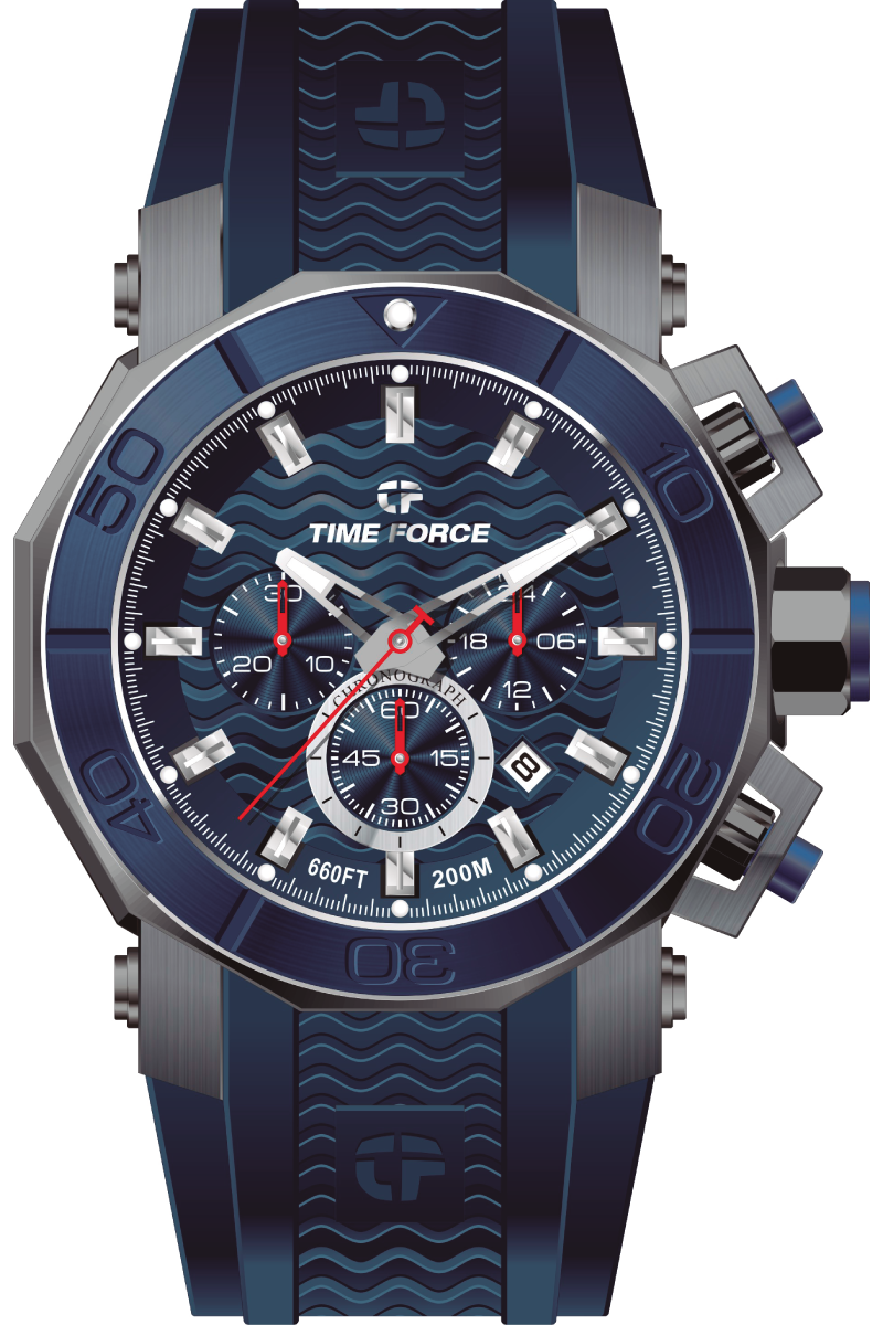 Reloj Time Force Megalodon TF5019MNB-03 de silicona azul para hombre
