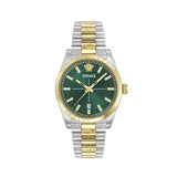 Versace Reloj de pulsera de acero inoxidable bicolor Swiss Millenyium para hombre de 40 mm VE0G00425