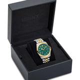 Reloj de Cuarzo Versace Anteo, PVD Oro, Verde, 41 mm, Cristal Zafiro VE9H00524