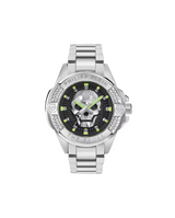 Philipp Plein Reloj de hombre The $kull PWAAA2725 de acero y correa plateada/gris
