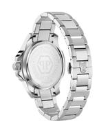Philipp Plein Reloj de hombre The $kull PWAAA2725 de acero y correa plateada/gris