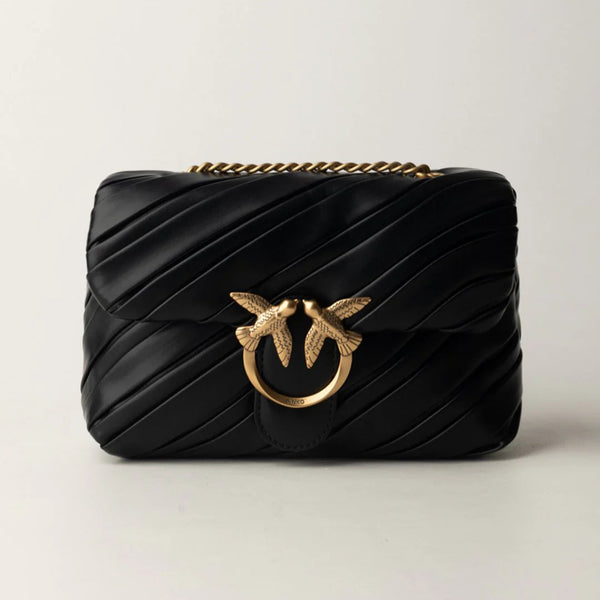 Pinko Bolsa Mini Love Bag Puff en tejido efecto piel negro 100039 A1V9 Z99Q