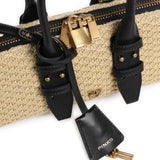 Bolso Pinko Donna BOWLING BAG horizontal 105334-A1RL C24Q de rafia/negro y oro viejo