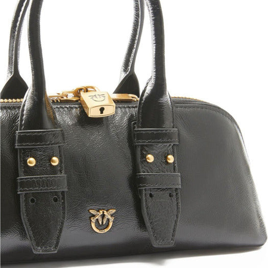 Bolso Pinko de mano cuero de ternera fino granulado negro 105334 A2VW