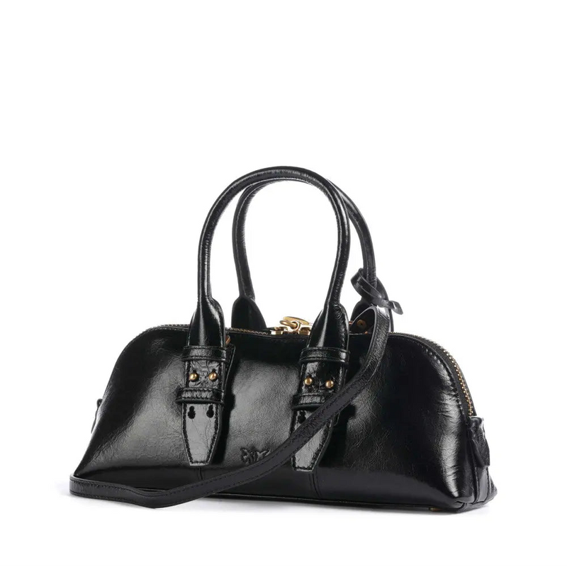 Bolso Pinko de mano cuero de ternera fino granulado negro 105334 A2VW